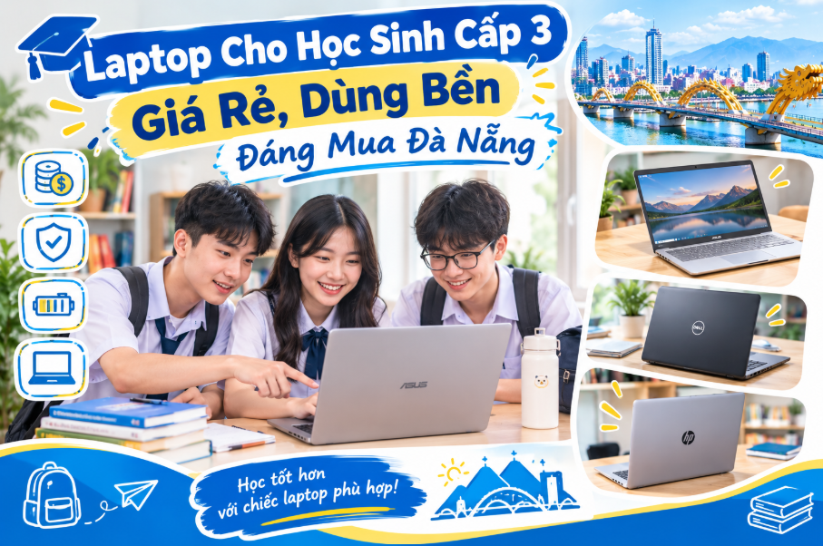 Laptop Cho Học Sinh Cấp 3 Giá Rẻ, Dùng Bền Đáng Mua Tại Đà Nẵng