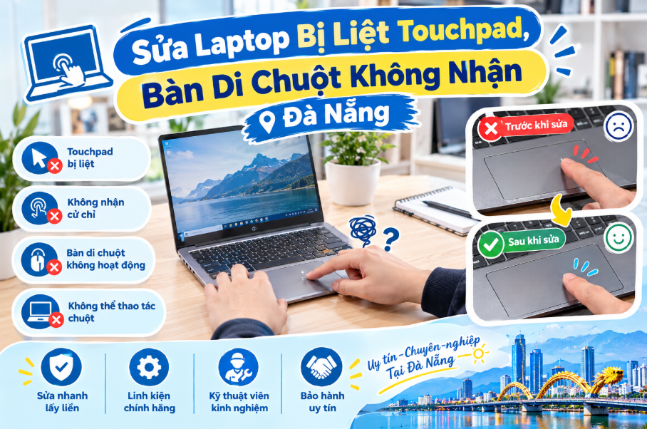 Sửa Laptop Bị Liệt Touchpad, Bàn Di Chuột Không Nhận Đà Nẵng
