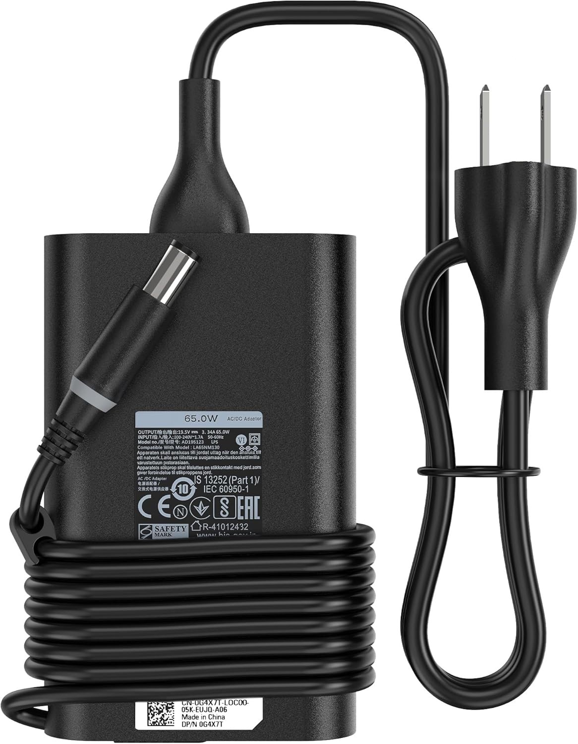 Bộ Sạc Laptop Dell Đầu Cắm Tròn Chân Kim Lớn 65W