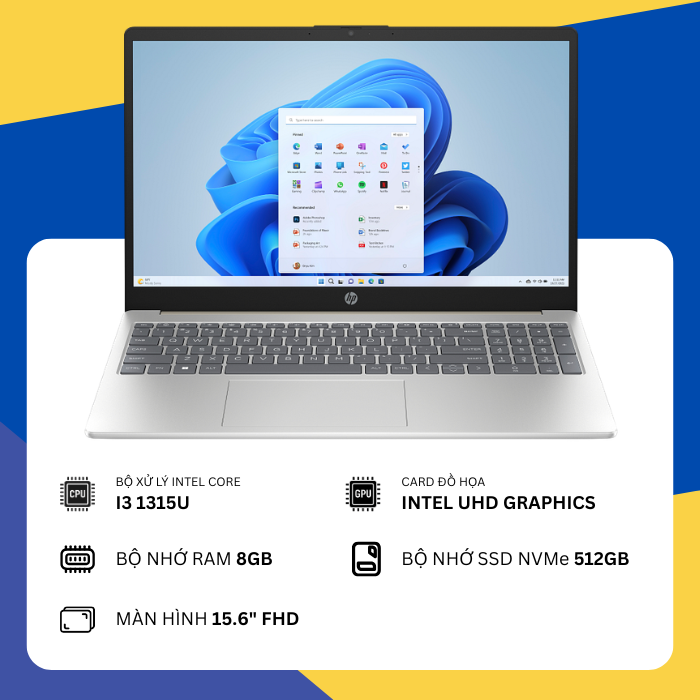 HP 15 fd0303TU - A2NL4PA (i3-1315U/8GB RAM/SSD 512GB/15.6 FHD) - NEW