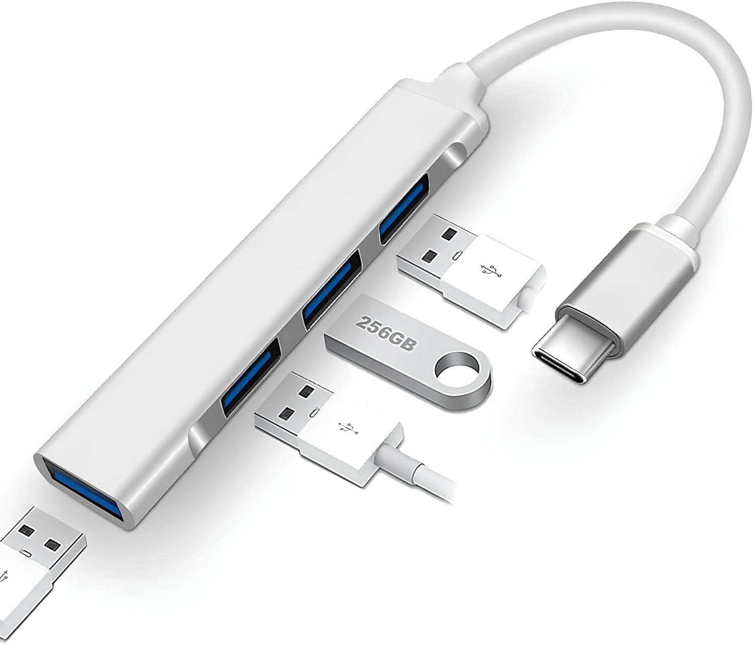 Bộ chia USB từ cổng Type-C sang USB 3.0 (4 cổng)