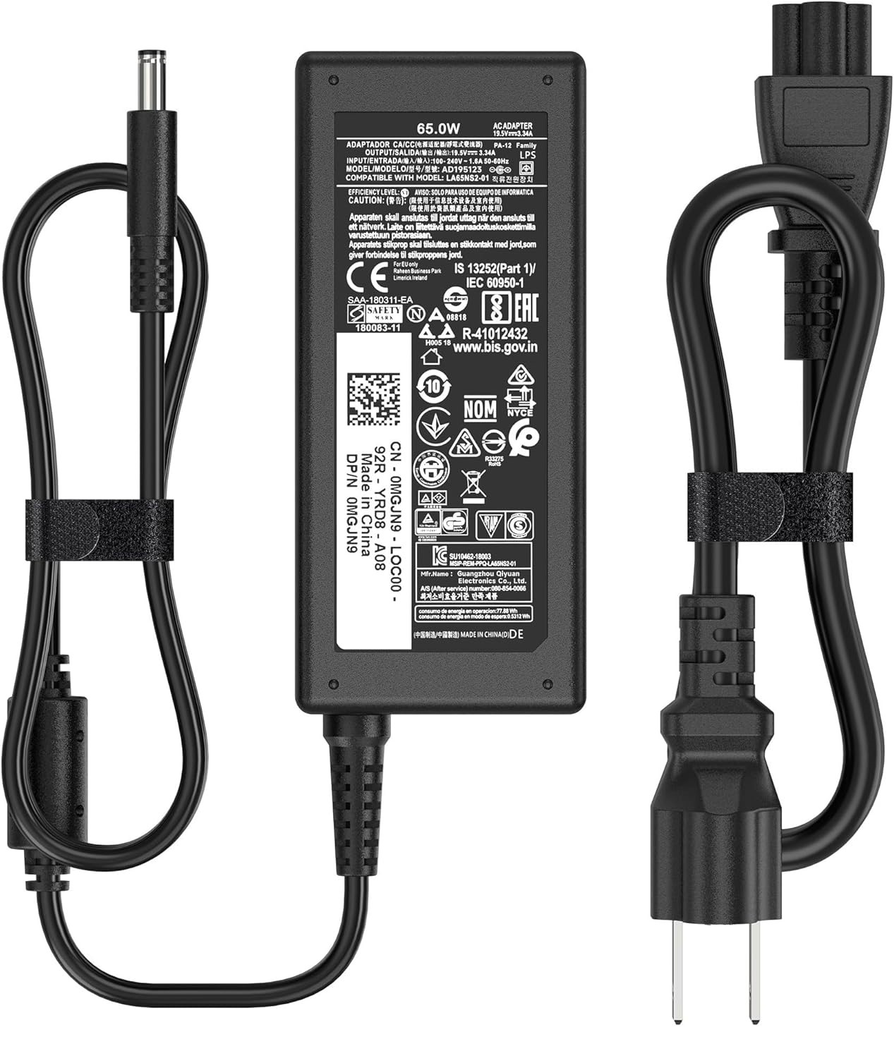 Bộ Sạc Laptop Dell Đầu Cắm Tròn Chân Kim Nhỏ 65W