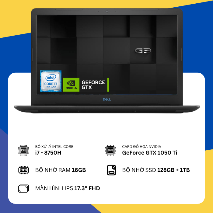 Dell Gaming G3 3779 (i7-8750H/16GB RAM/SSD 128GB + 1TB/GTX 1050 Ti/17.3" FHD)