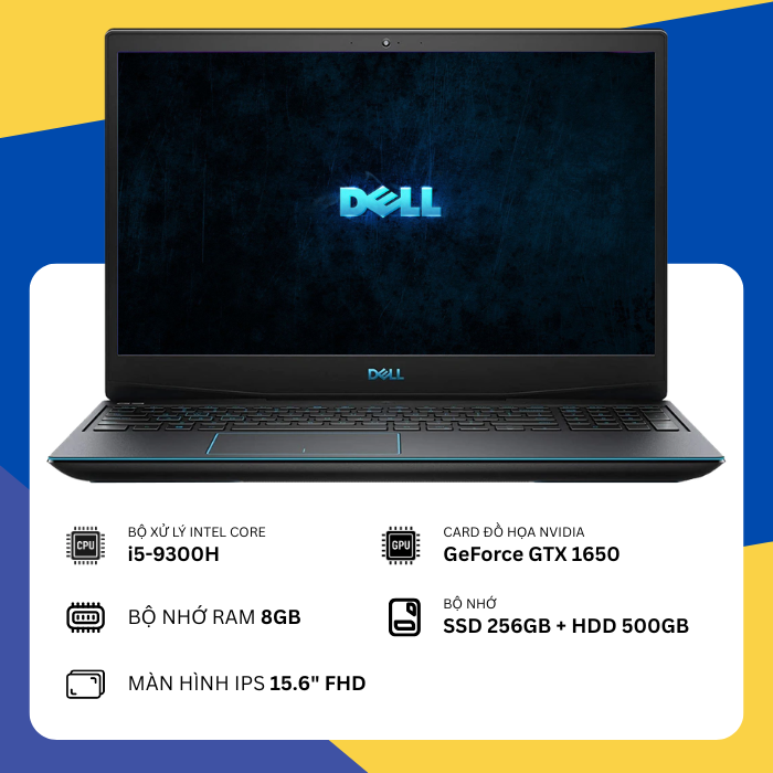 Dell Gaming G3 3590 (i5-9300H/8GB RAM/SSD 256GB+HDD 500GB/NVIDIA GTX 1650/15.6" FHD)