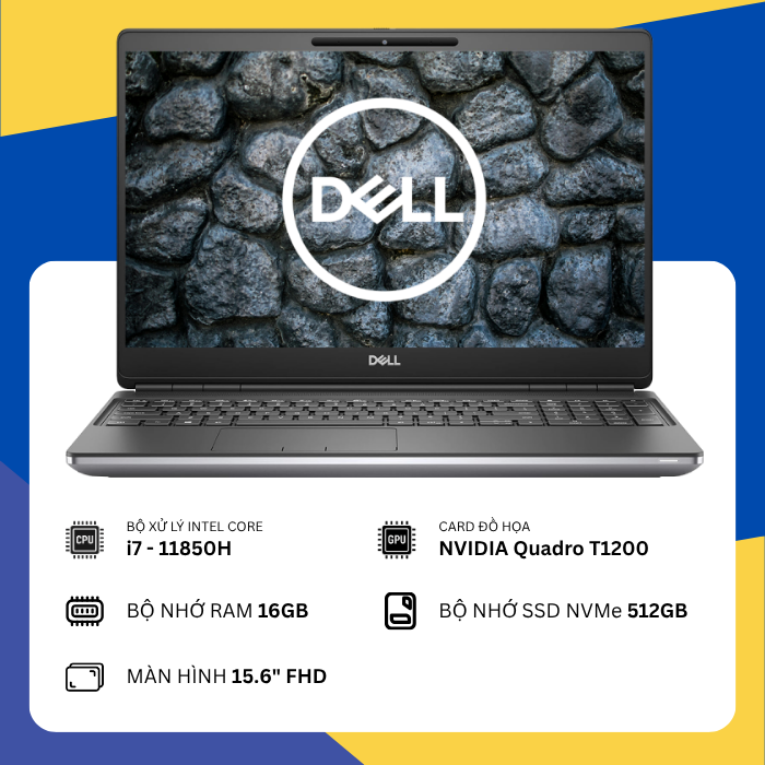 Dell Precision 7560 (i7-11850H/16GB RAM/SSD 512GB/NVIDIA Quadro T1200/15.6" FHD)