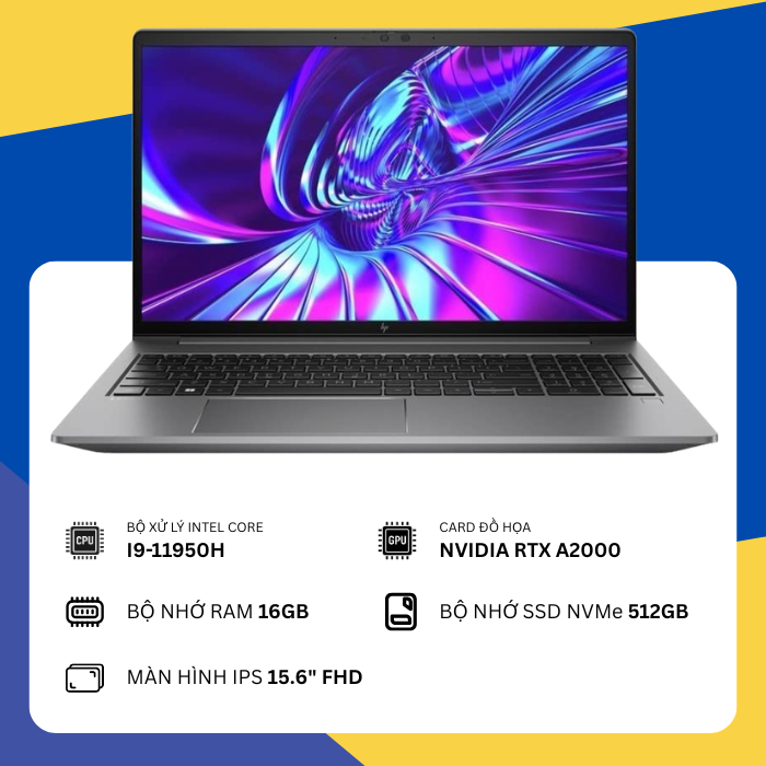 HP Zbook Power 15 inch G8 Mobile Workstation (i9-11950H/16GB RAM/SSD 512GB/NVIDIA RTX A2000/15.6" FHD)
