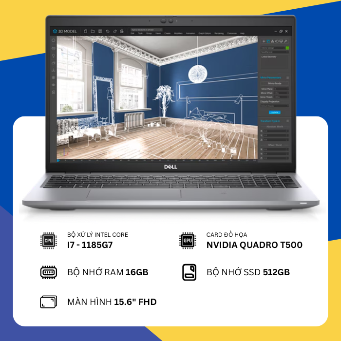 Dell Precision 3560 (i7-1185G7/16GB RAM/SSD 512GB/NVIDIA Quadro T500/15.6" FHD)