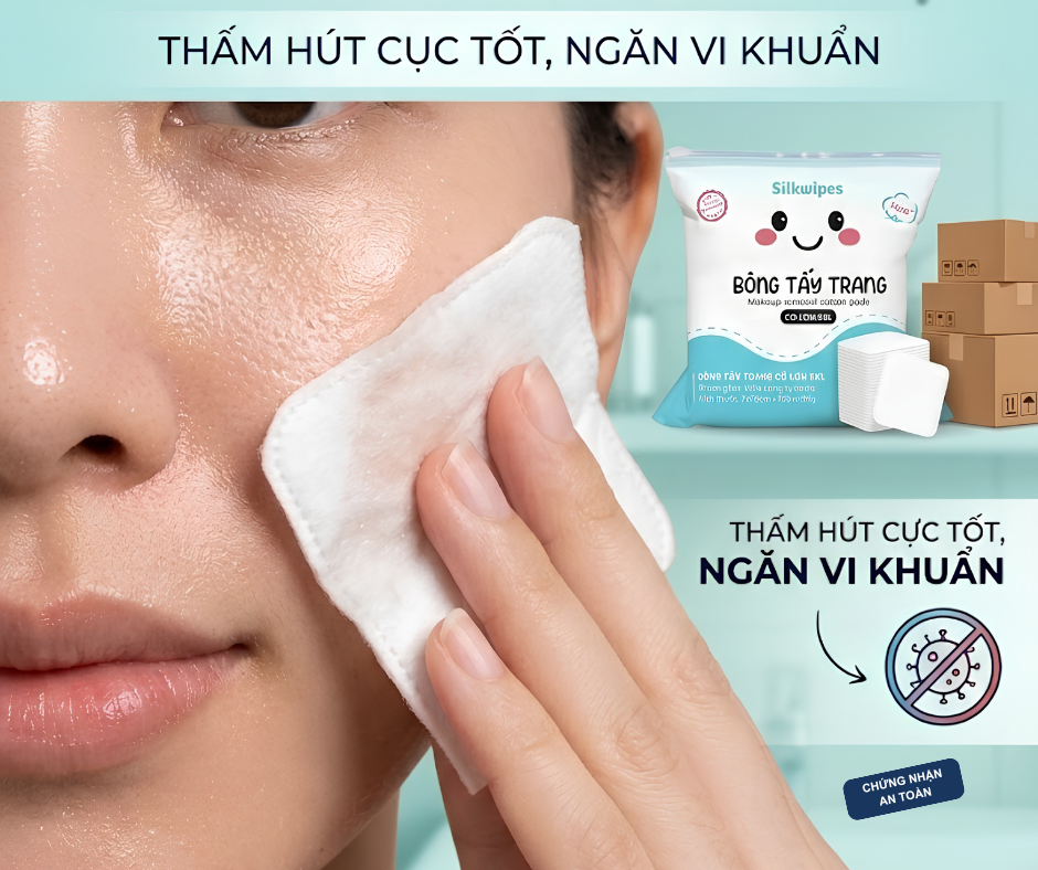 Chất liệu bông tẩy trang hàng đầu hiện nay 100% pure cotton