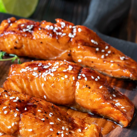 SALMON WITH TERIYAKI SAUCE FLAVOR