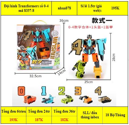 Đội hình Transformers số 0-4 mã 8337-8
