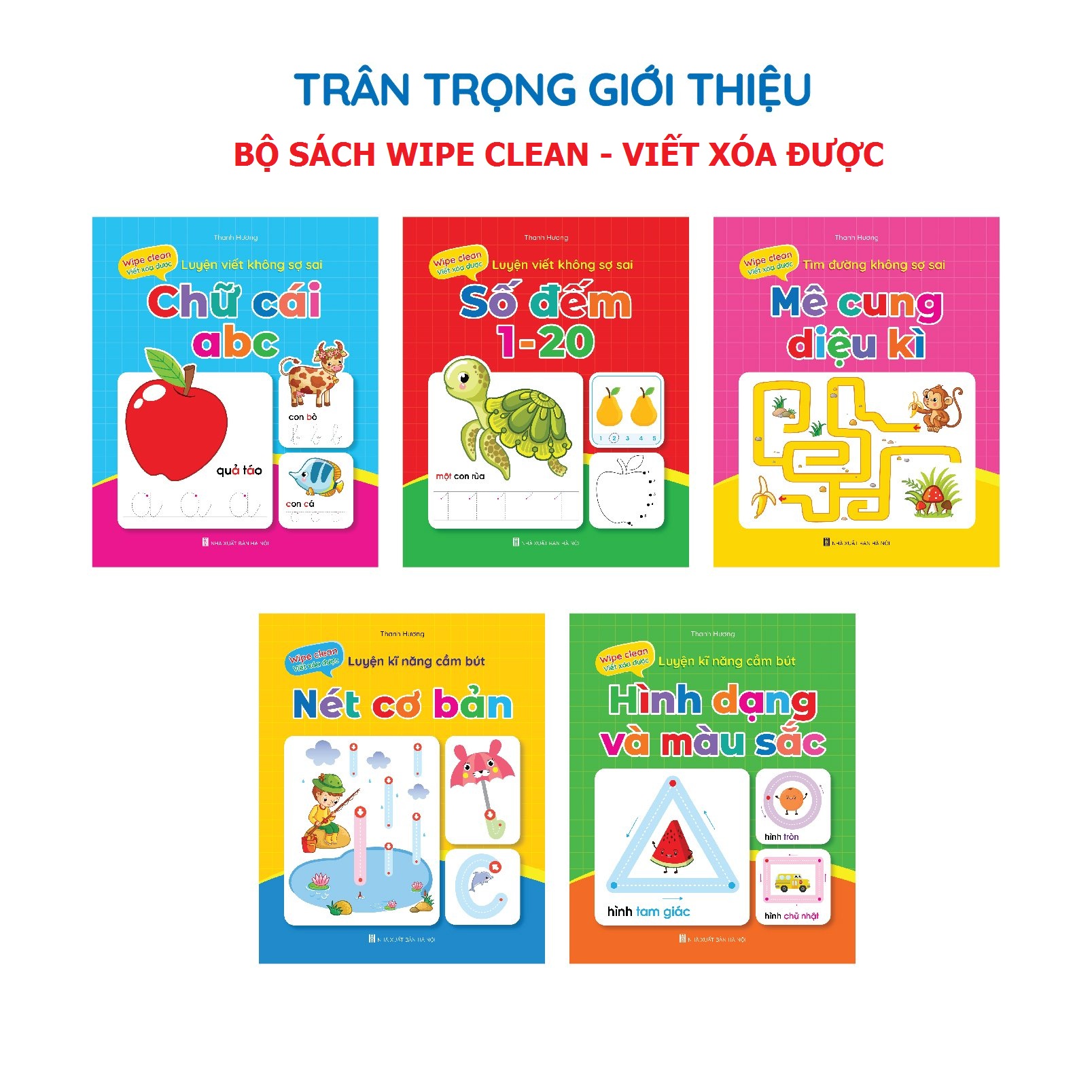 Bộ vở viết xóa được 5 cuốn tặng kèm 2 bút có đầu xóa