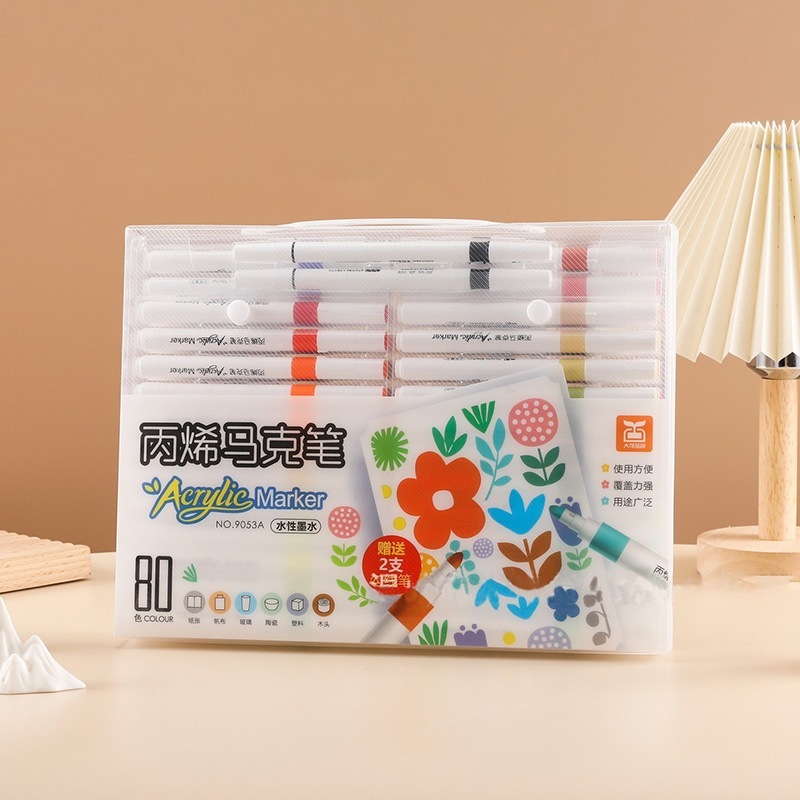 (GIÁ 1 THÙNG đã gồm VAT) - 9053A - Bút Màu Vẽ Acrylic Marker 80 màu