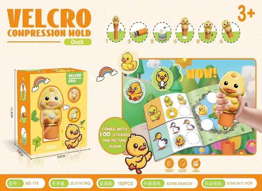 Con dấu sticker vịt vàng 100pcs