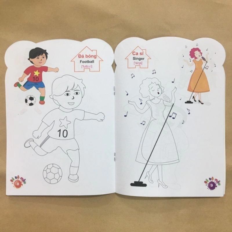 Bộ tô màu hình các con thú , nội dung theo các chủ đề khác nhau, set 8 cuốn