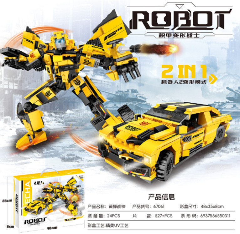 Bộ xếp hình biến hình robot 2in1 527pcs mã 67061