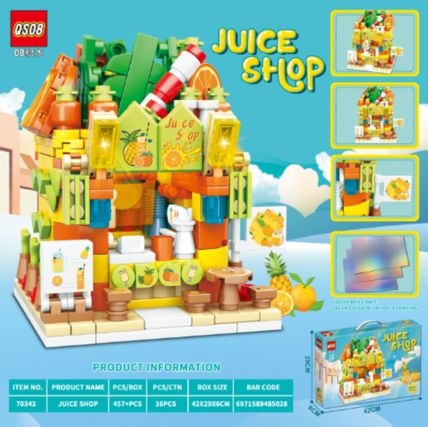 (Giá Đã bao gồm VAT) - Bộ xếp hình cửa hàng trái cây 457pcs mã 70343