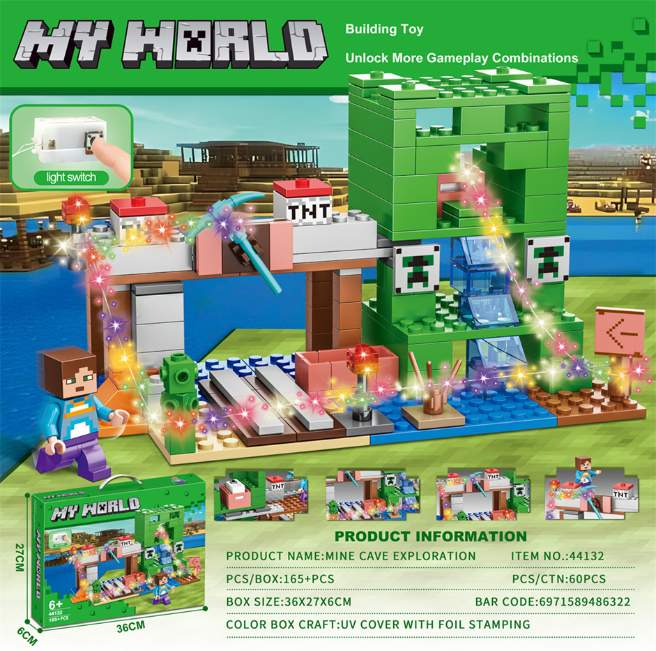 (Giá Đã bao gồm VAT) - Bộ xếp hình Minecraft 165pcs mã 44132