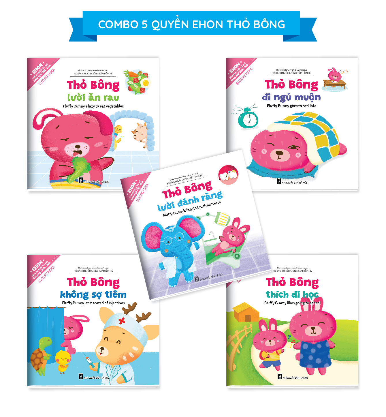 Bộ ehon kỹ năng sống song ngữ Thỏ Bông - Quét mã QR