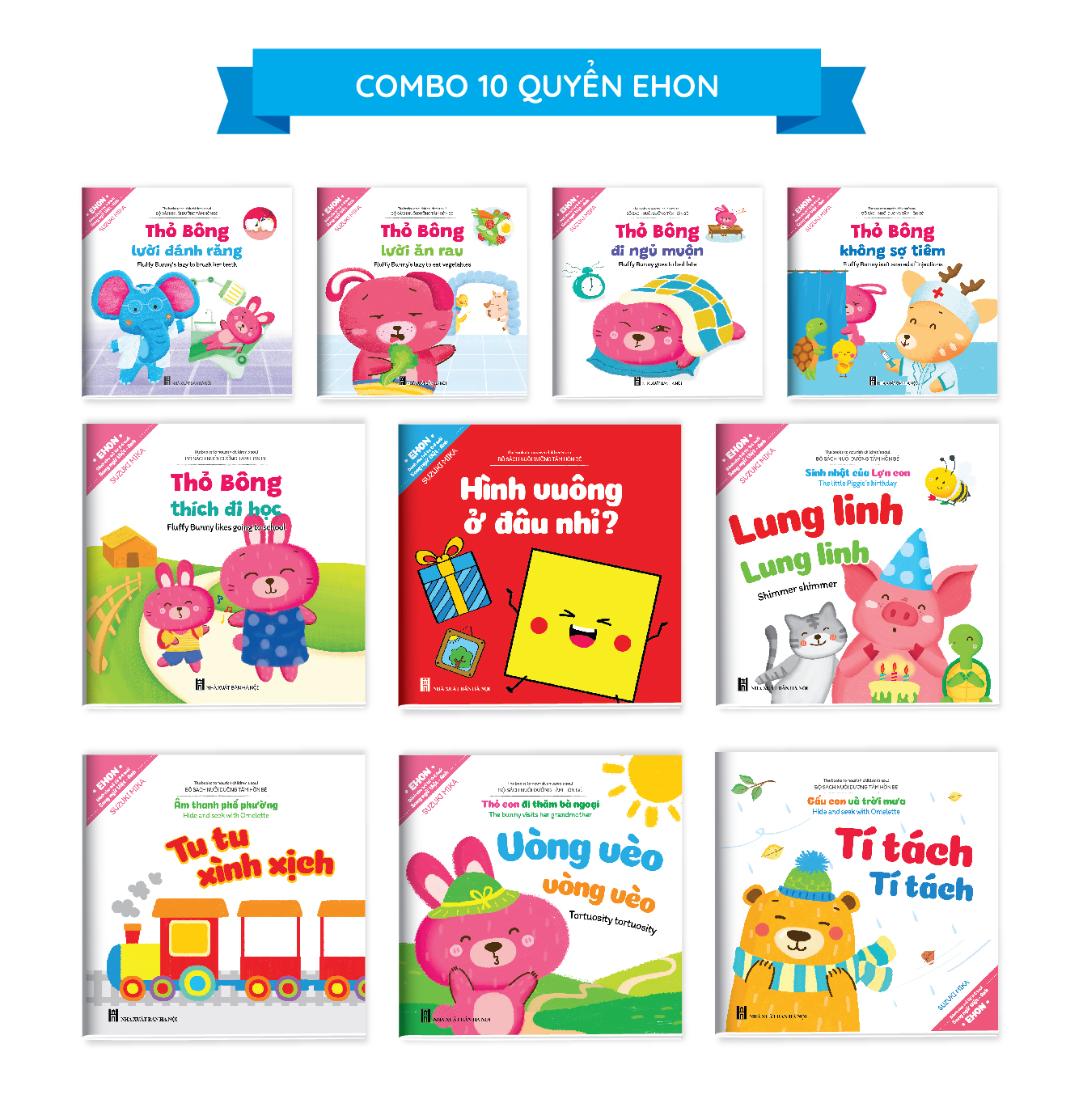Bộ ehon kỹ năng sống song ngữ Thỏ Bông - Quét mã QR