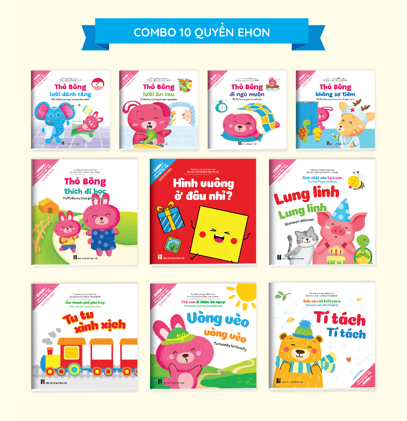 Bộ ehon kỹ năng sống song ngữ Thỏ Bông - Quét mã QR