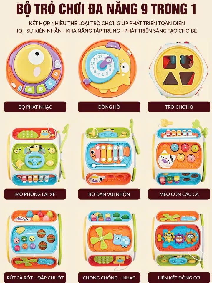 Khối đồ chơi phát nhạc 9in1 mã 6216