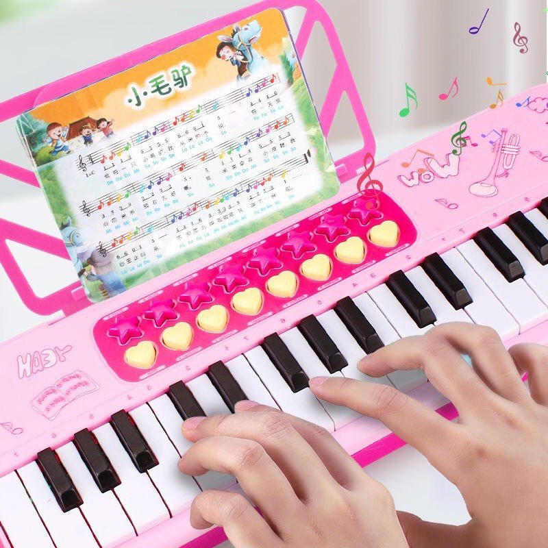 Đàn Piano có míc mã 3206 xanh or hồng (có nhạc có đèn)
