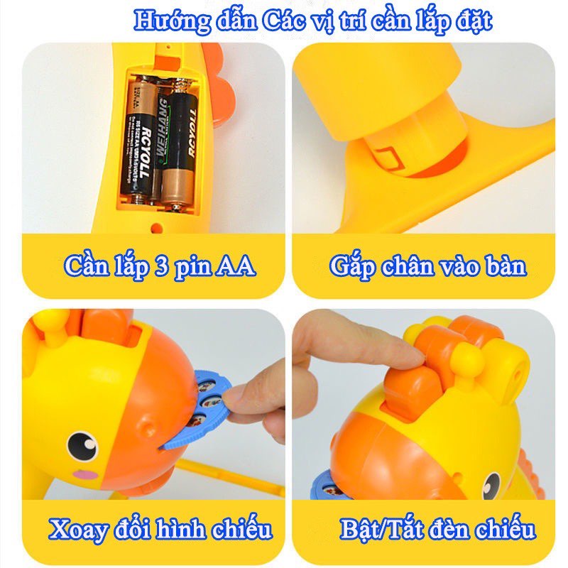 Đèn chiếu hươu mã 222-2 (có nhạc có đèn) (48 Bộ/thùng)