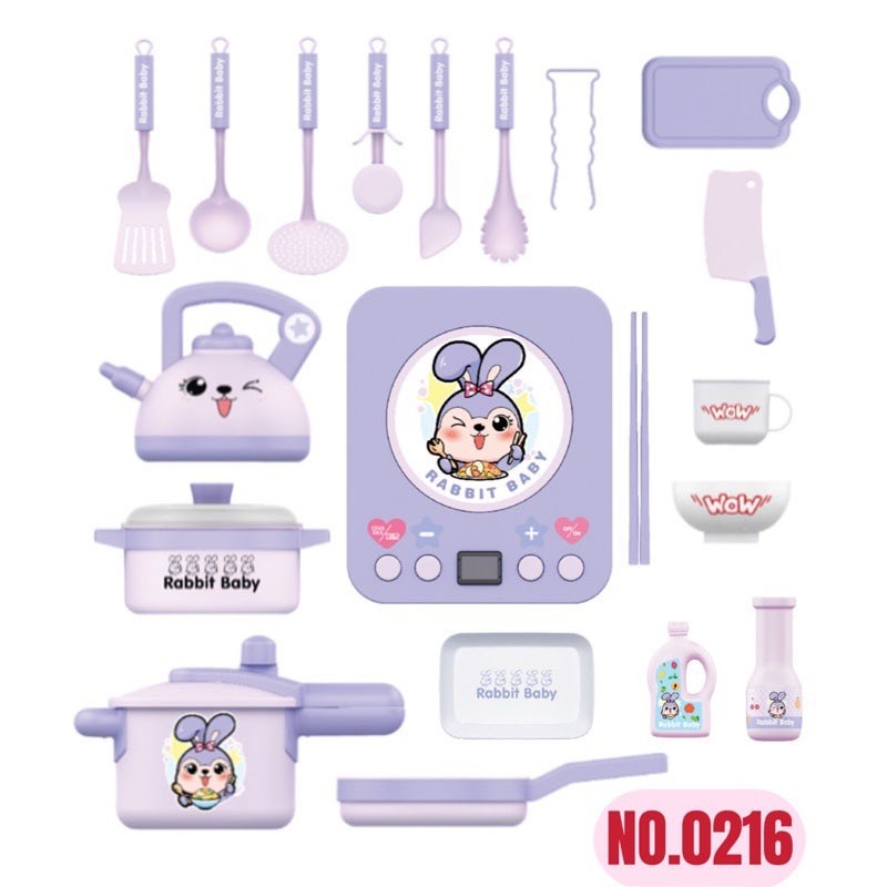(Giá Đã bao gồm VAT) - Bộ nấu ăn thỏ tím mã 0216