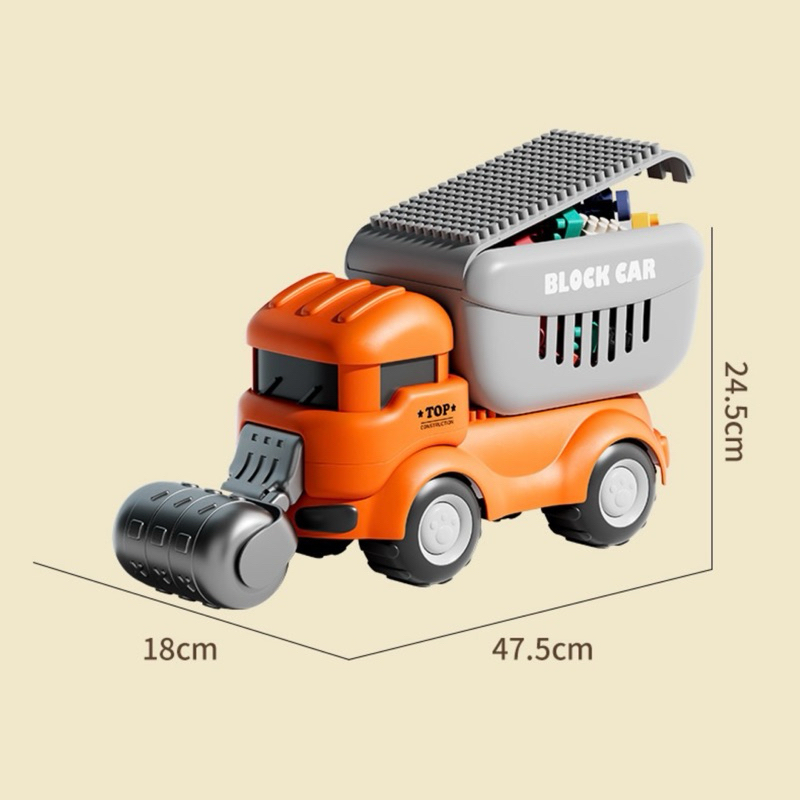 Xe tải xe lu chở Lego mã 9627 (lắp ráp)