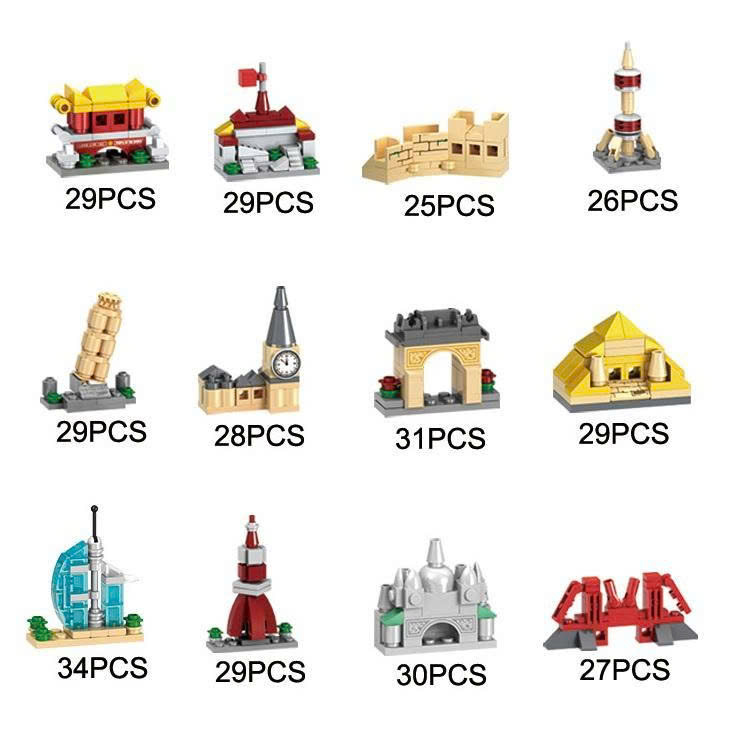 Bộ xếp hình thành phố 12 mẫu mã HE-23067 (Bán lốc 12 hộp)