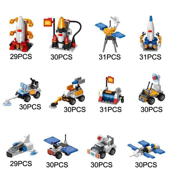 Bộ xếp hình xây dựng vũ trụ 12 mẫu mã HE-24072 (Bán lốc 12 hộp