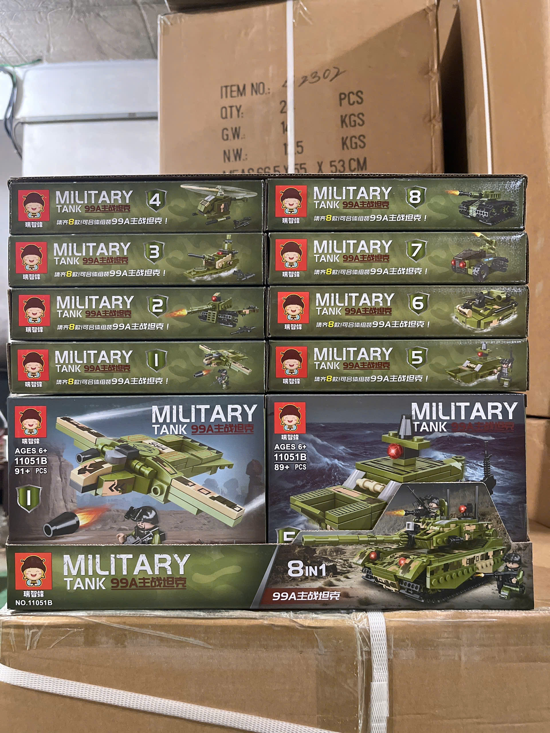 Bộ xếp hình xe tăng chiến đấu 410pcs mã 11051B (Bán lốc 8 hộp)