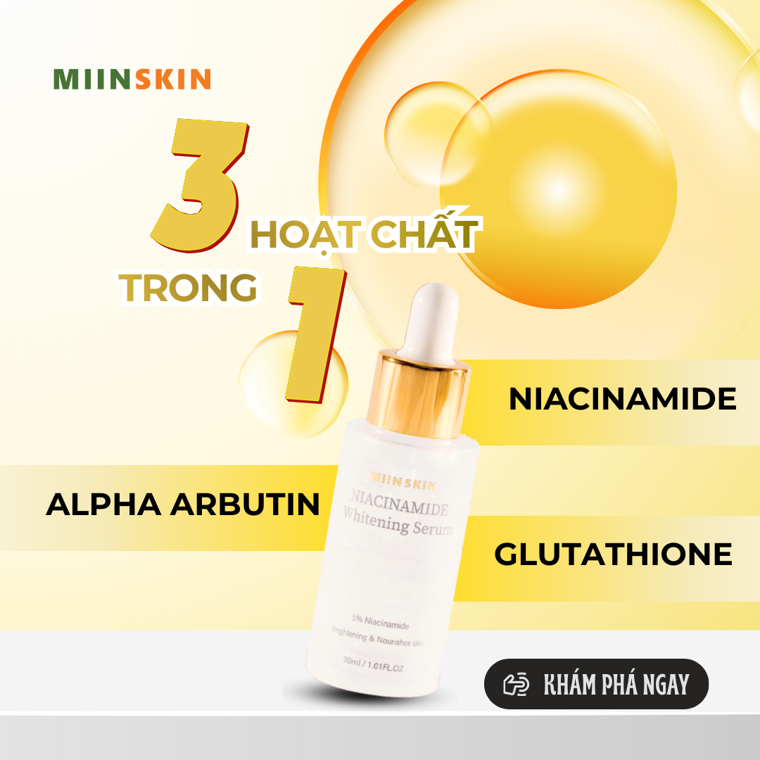 THÀNH PHẦN LÀM SÁNG CHUẨN HÀN: ARBUTIN, NIACINAMIDE, GLUTATHIONE