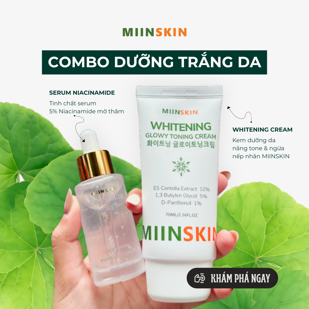 COMBO DƯỠNG TRẮNG DA MIINSKIN SAU 2 TUẦN – DA ĐỀU MÀU, THÂM GIẢM?