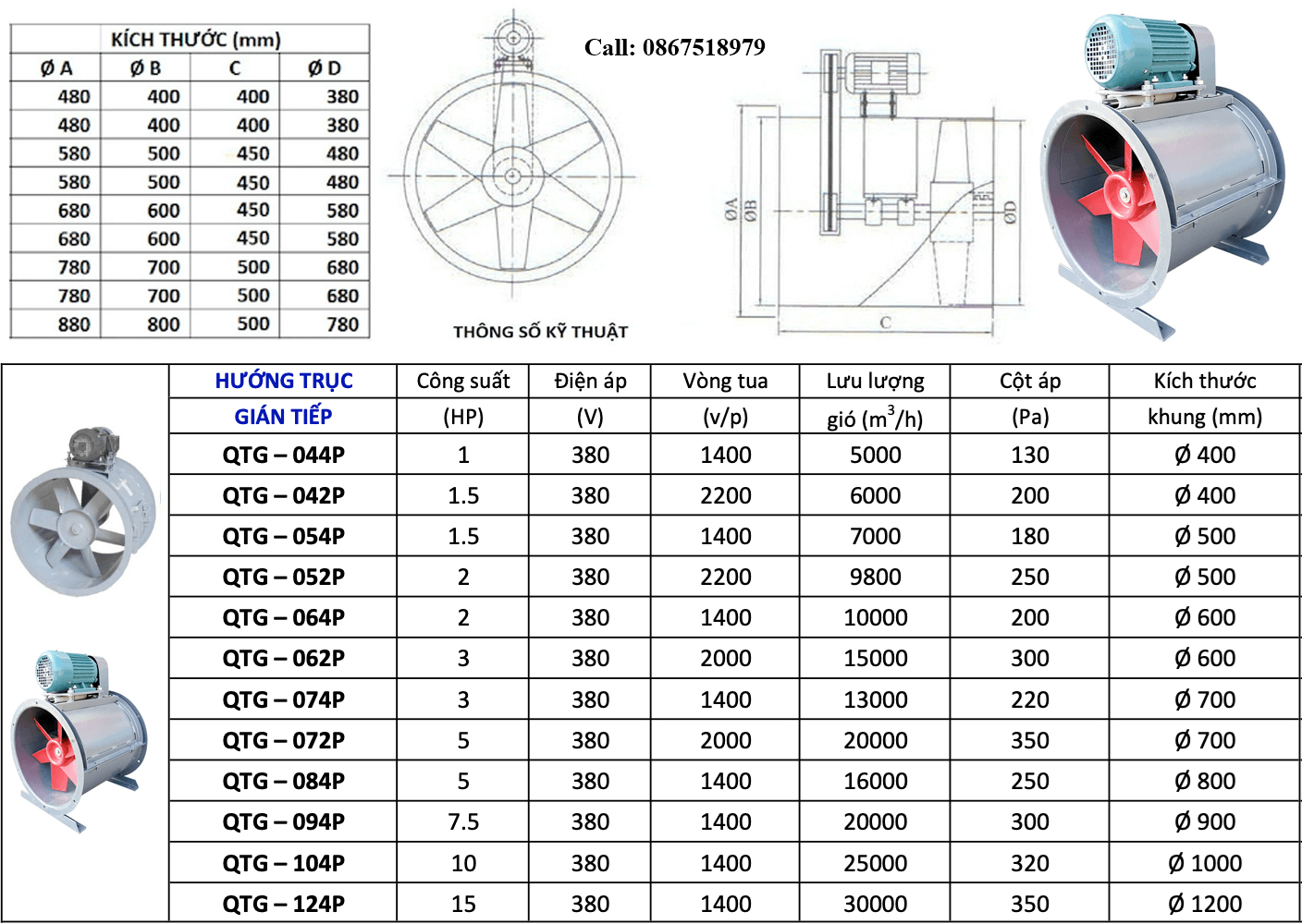 Bản vẽ thông số kỹ thuật quạt hút sơn