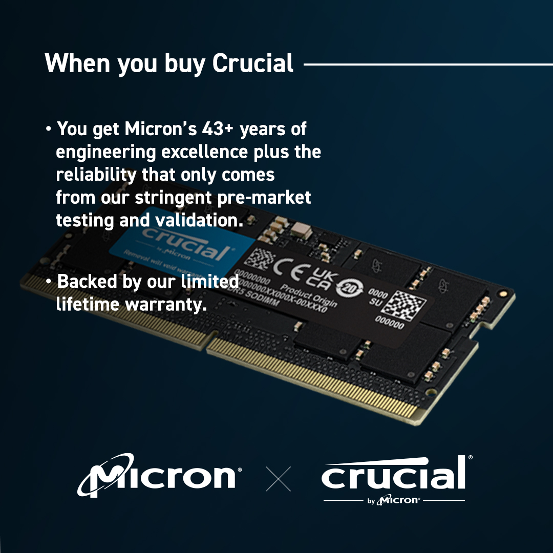 Ram Laptop Crucial DDR5 16GB 5600MHz 1.1v CT16G56C46S5