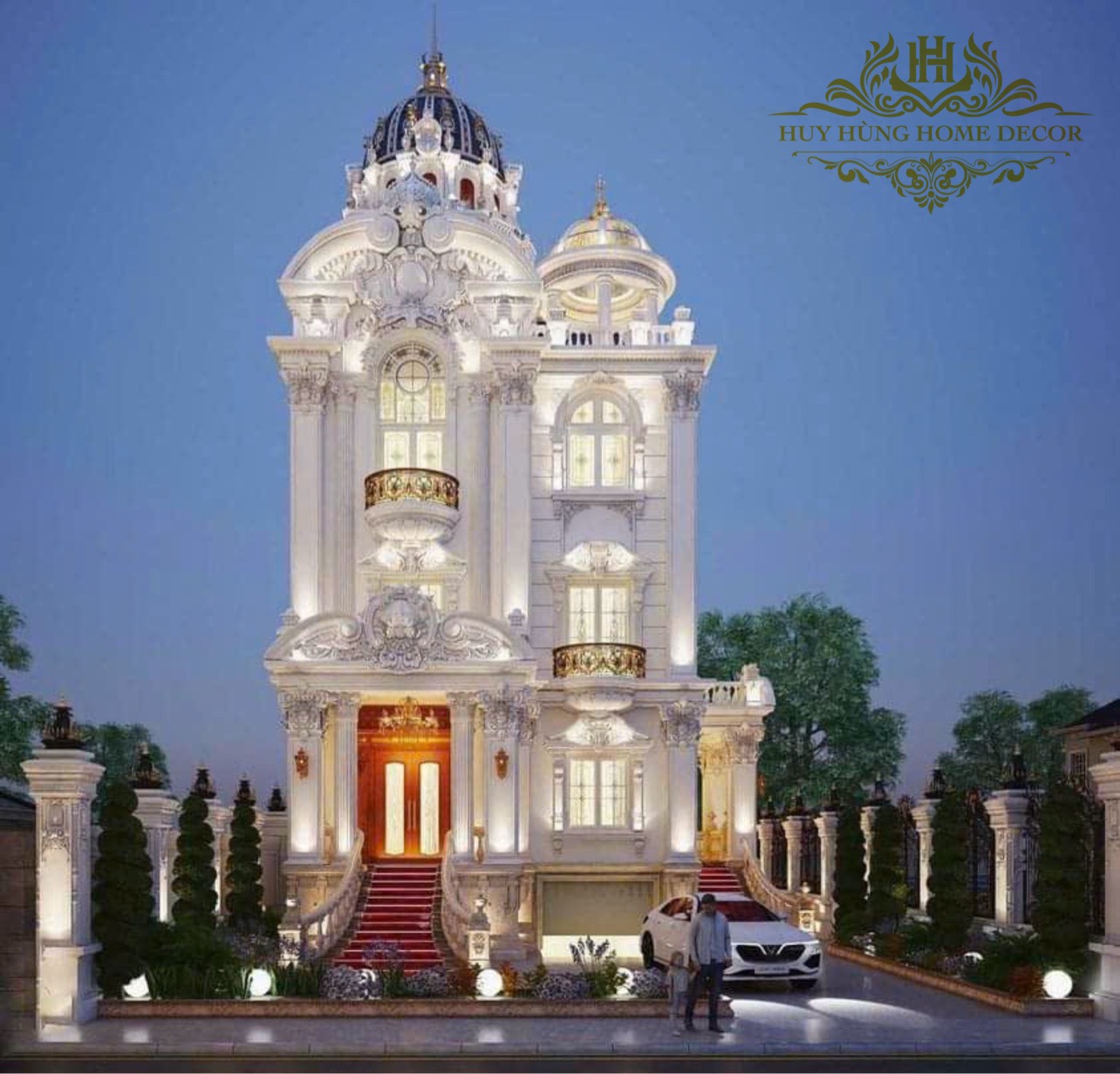 Phào chỉ PU hoa văn biệt thự Louis Đại Mỗ