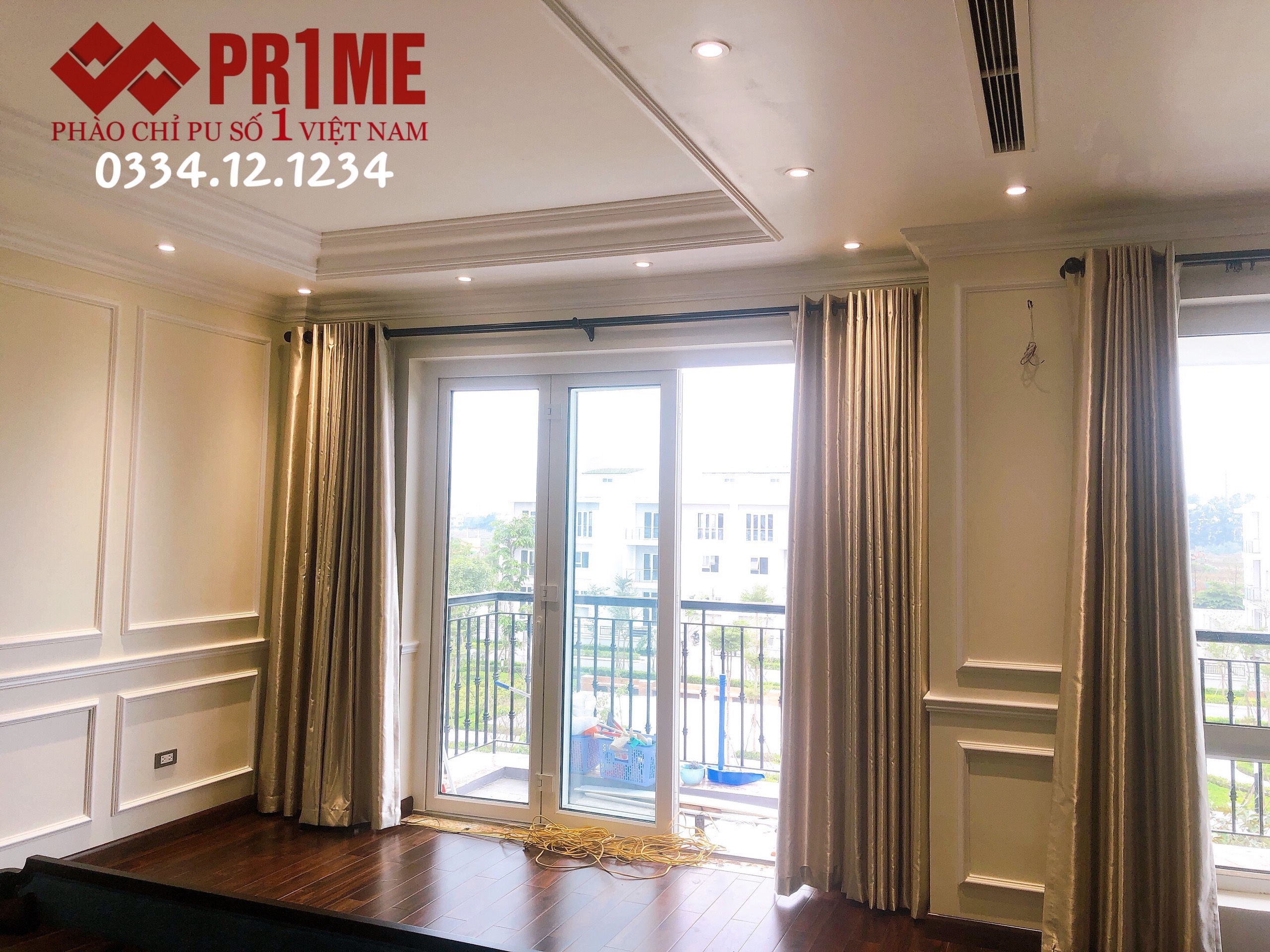 Thi công công trình phào chỉ Pu trơn tại biệt thự k4 Ciputra