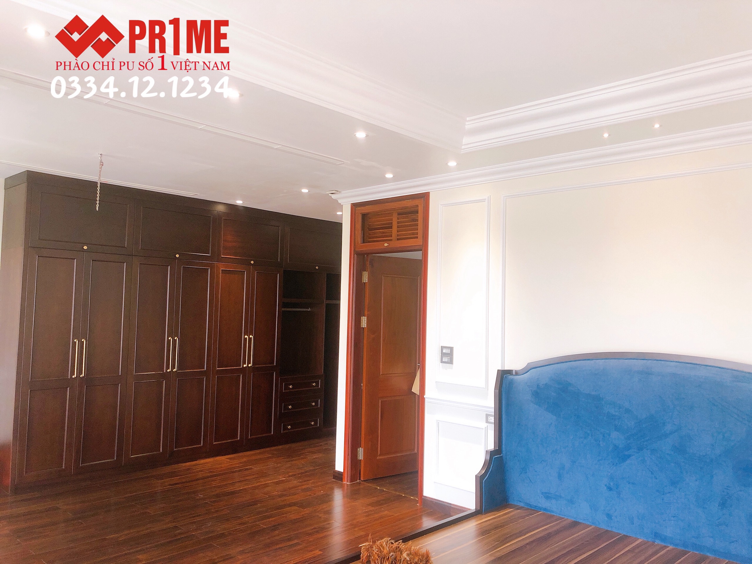 Thi công công trình phào chỉ Pu trơn tại biệt thự k4 Ciputra