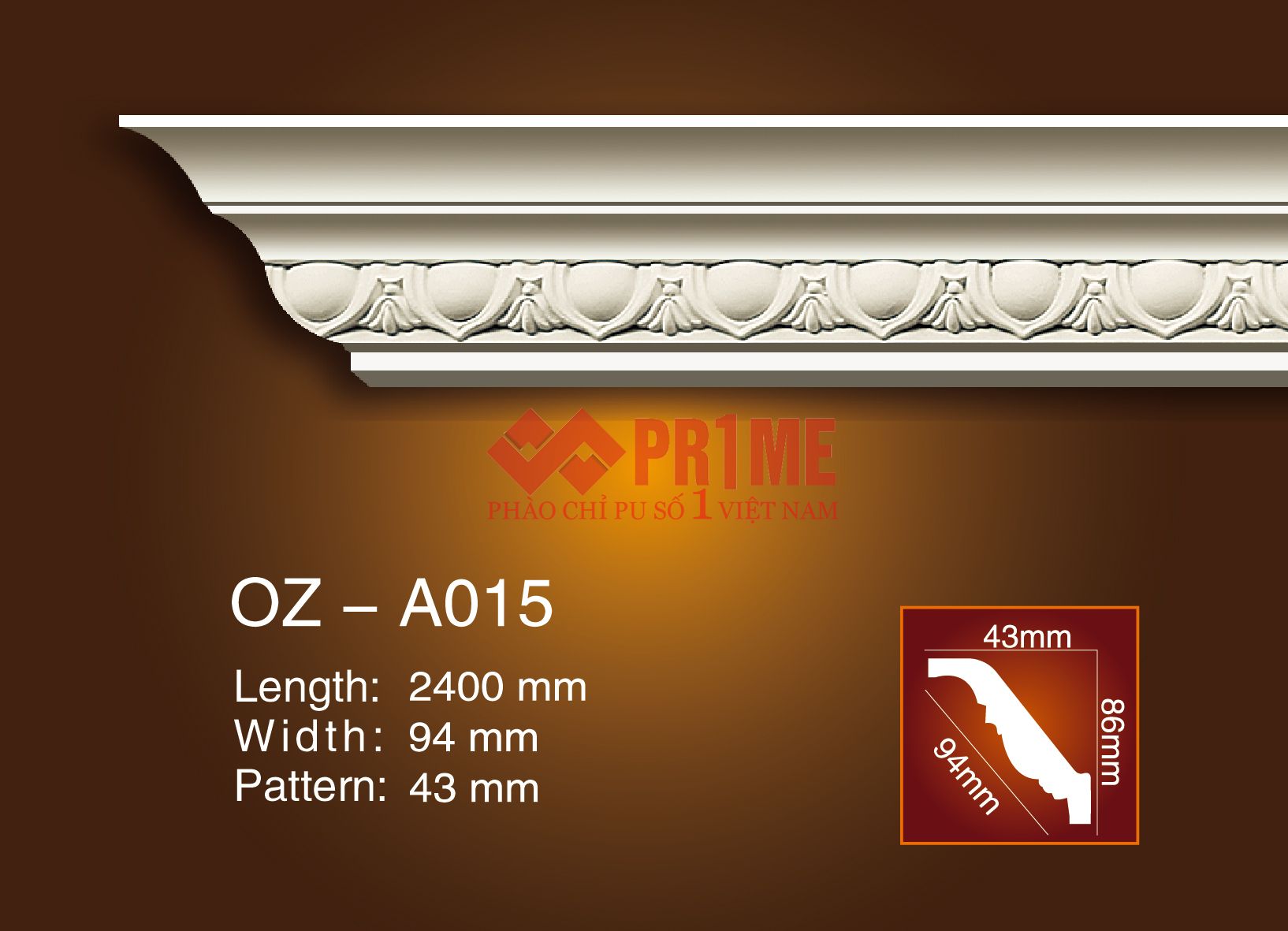 Phào cổ trần hoa văn A015