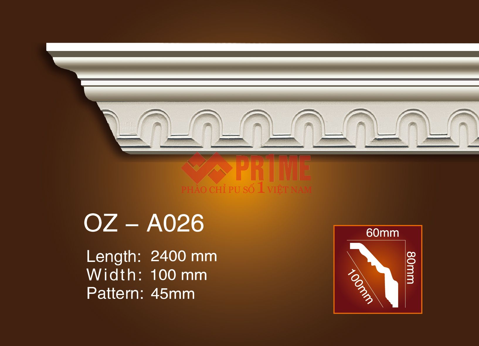 Phào cổ trần hoa văn A026