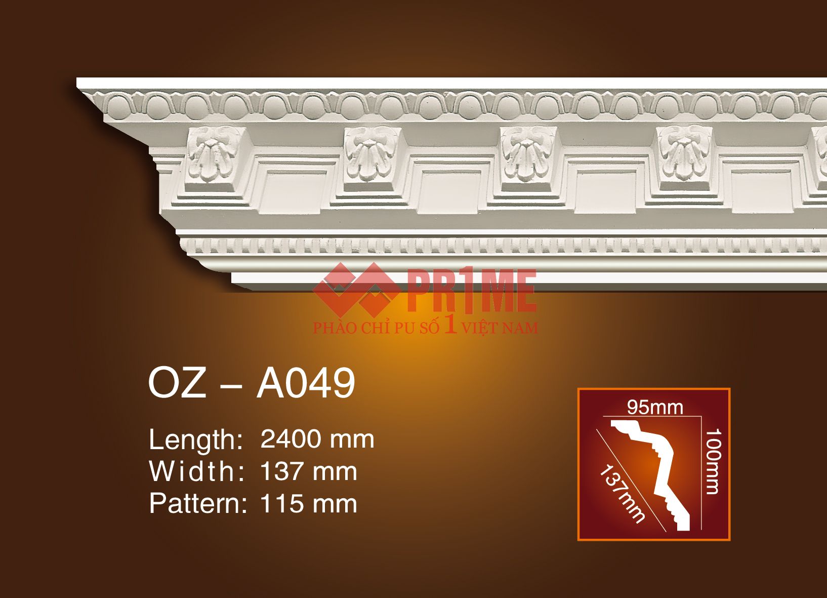 Phào cổ trần hoa văn A049