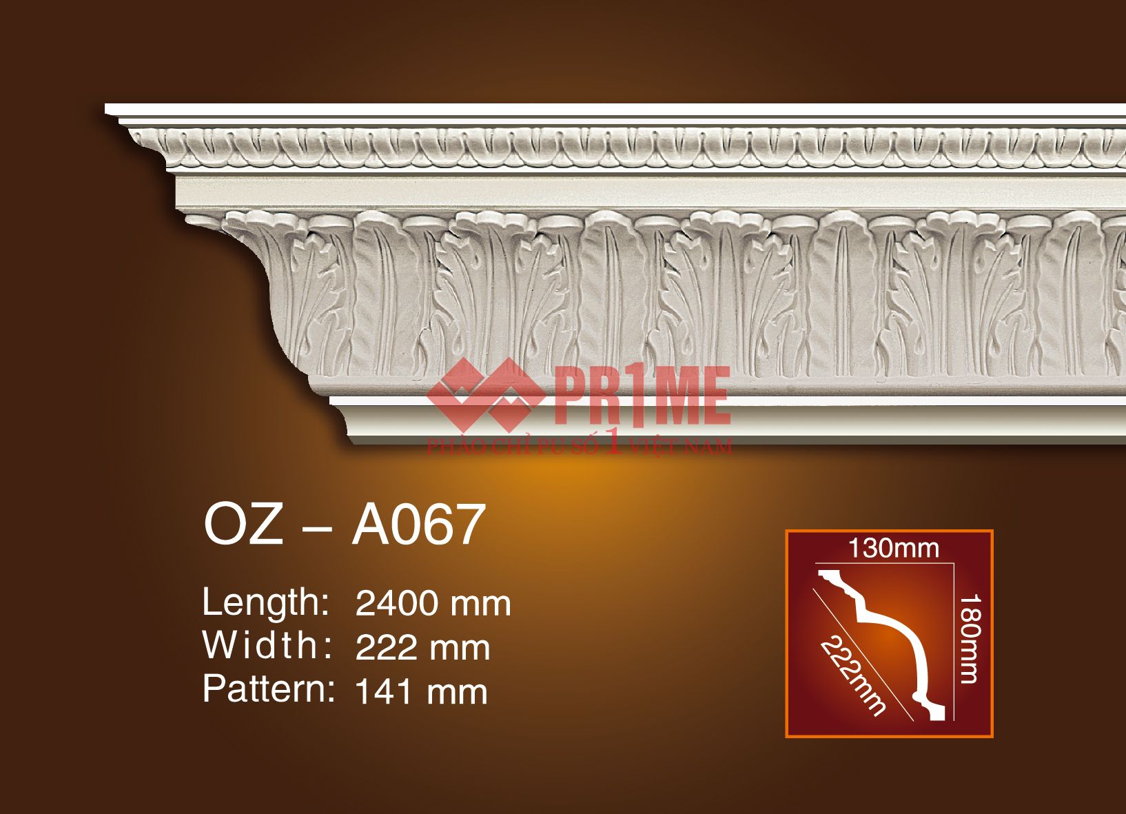 Phào cổ trần hoa văn A067