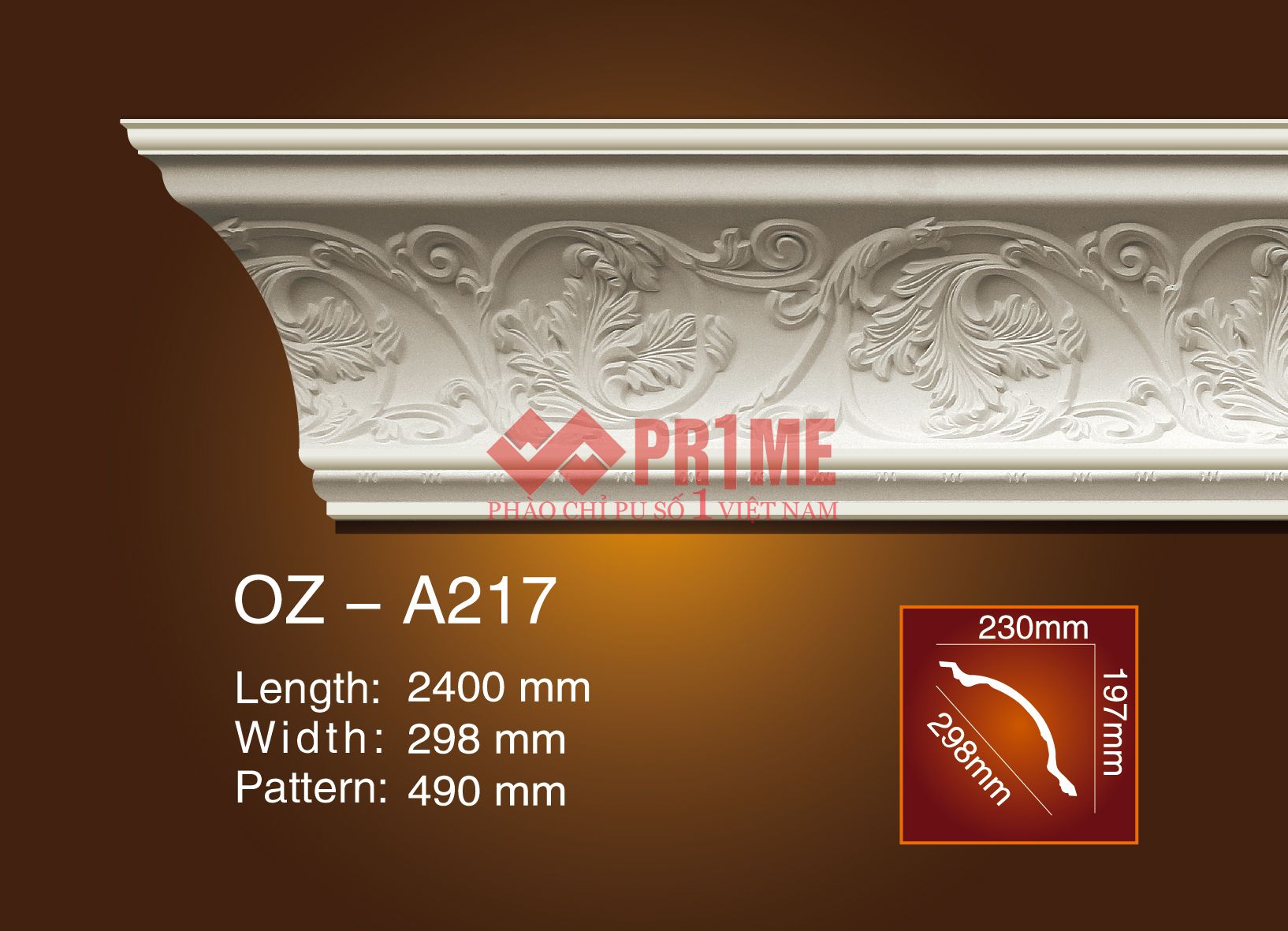 Phào máng hoa văn A217