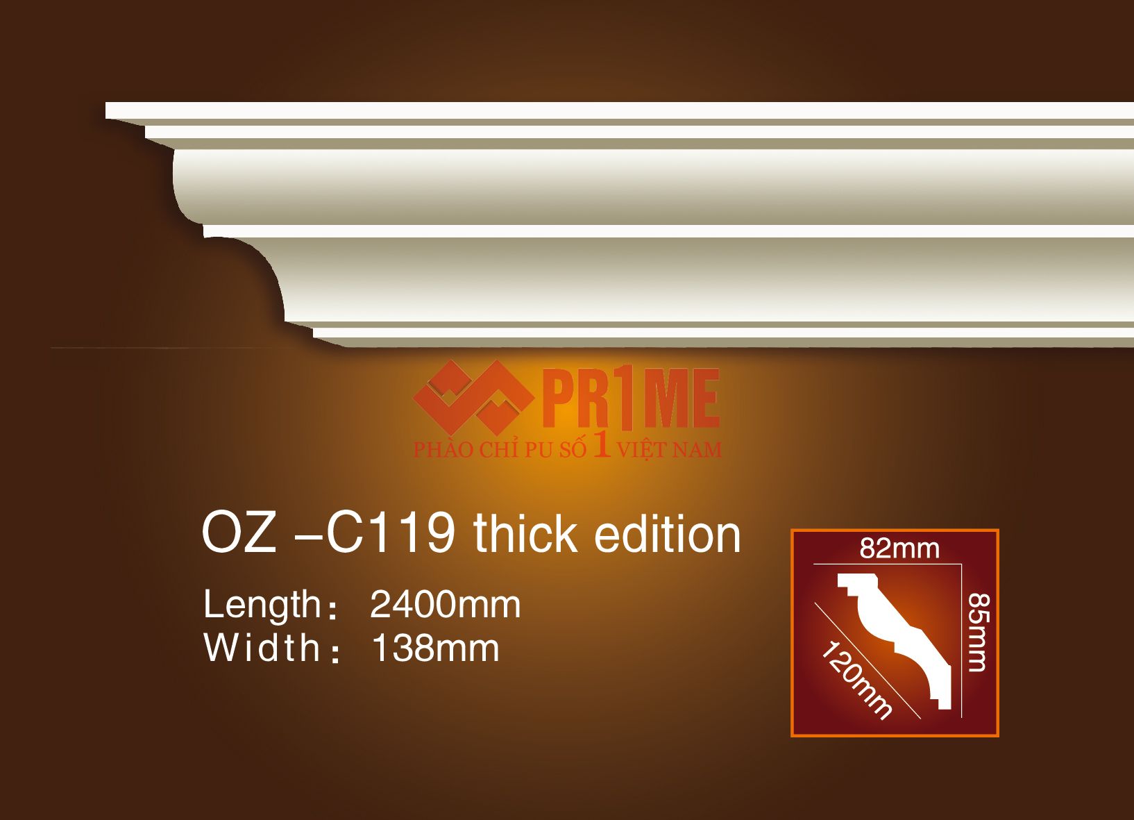 Phào cổ trần trơn C031