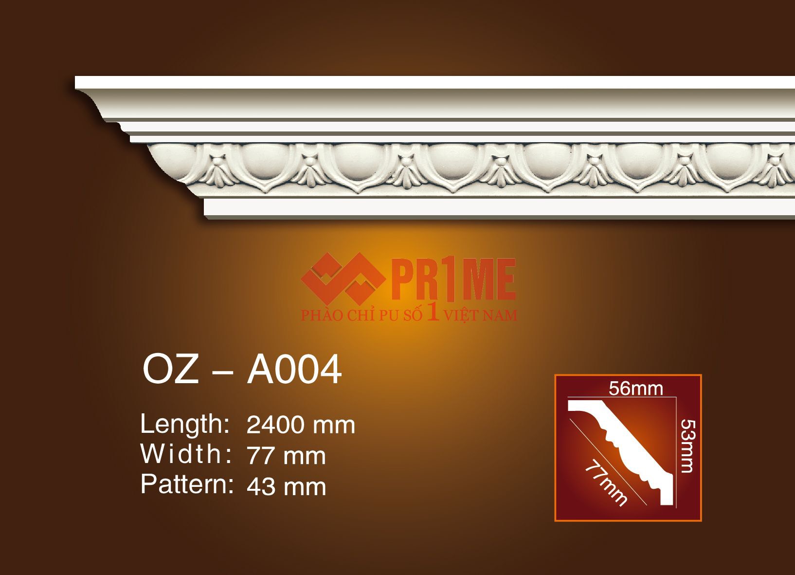 Phào cổ trần hoa văn A004