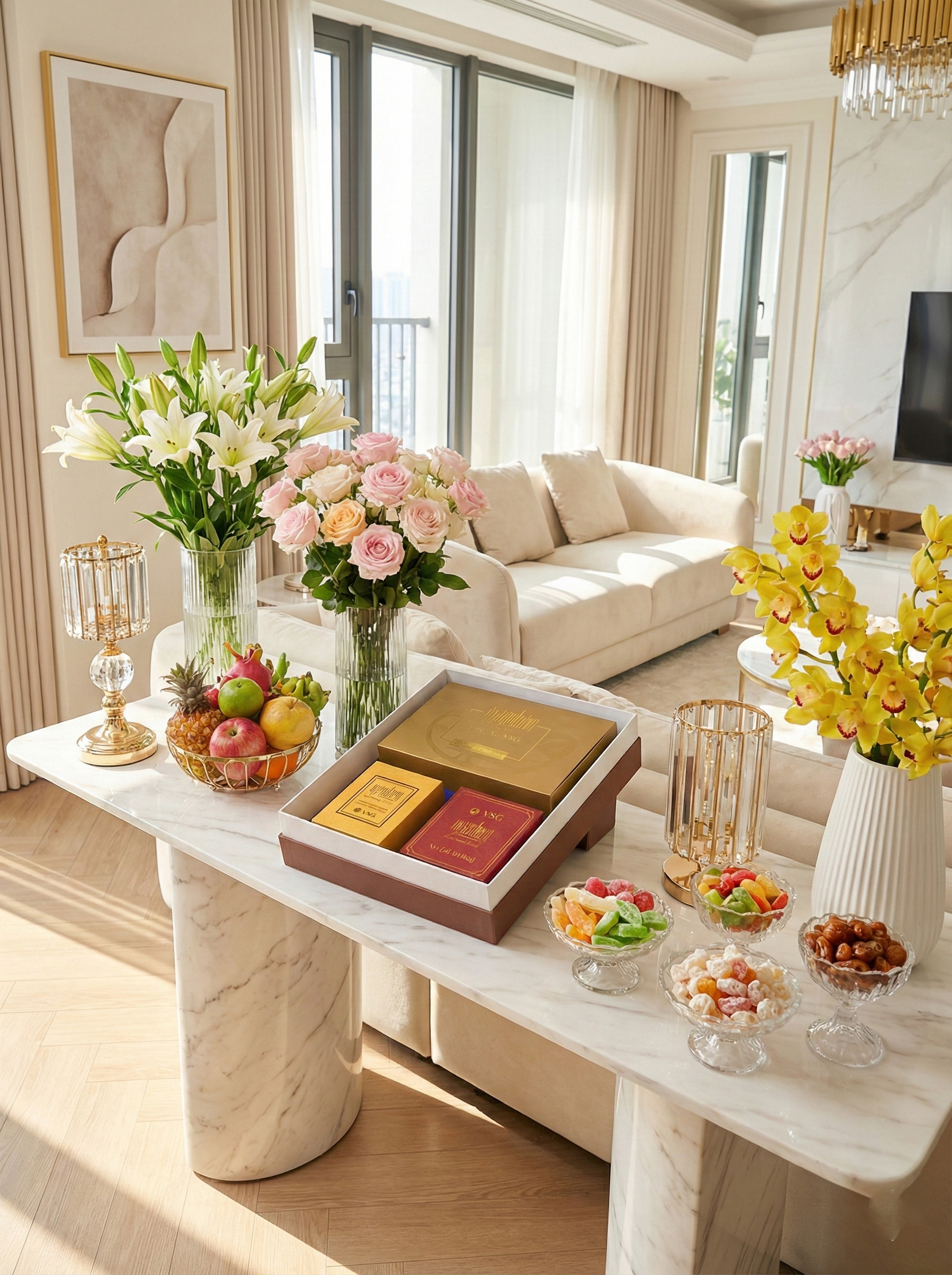 Bộ quà Tết Tam Bảo Thịnh Phúc của VSG - Tinh Hoa Đàn Hương Việt