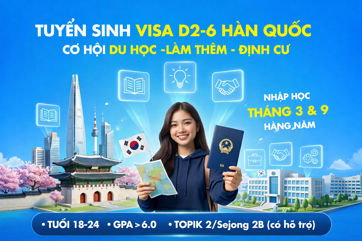 Du học Hàn Quốc D2-6 là gì? Điều kiện, chi phí, lộ trình mới nhất 2026