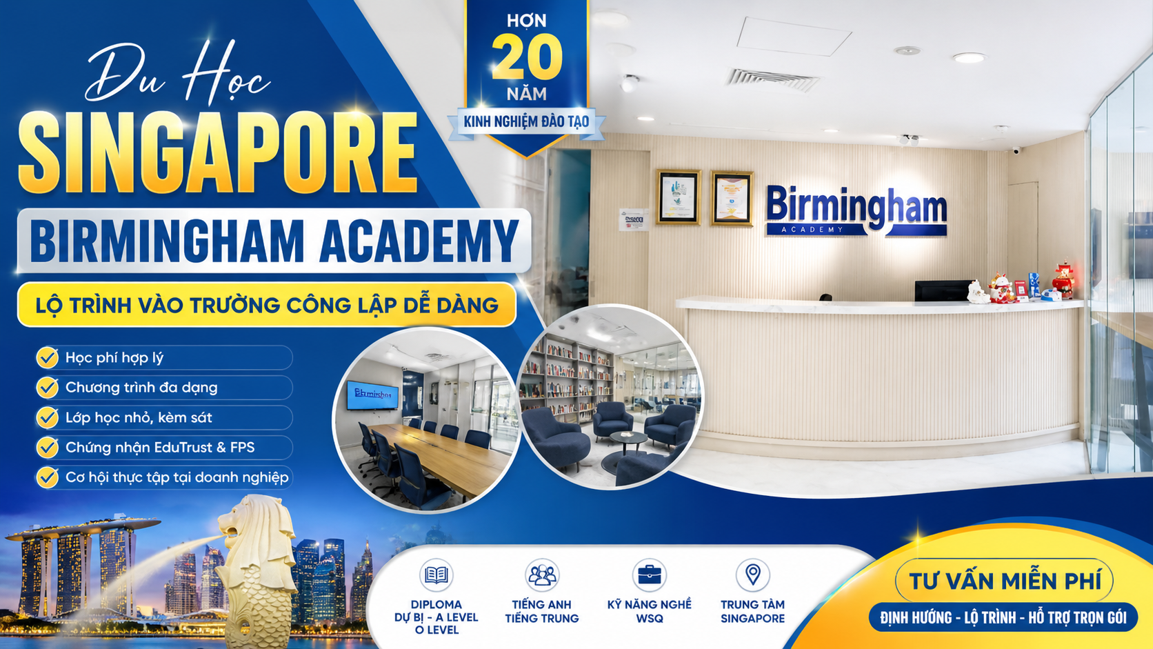 Du học Singapore 6+6 tại Birmingham Academy 2026