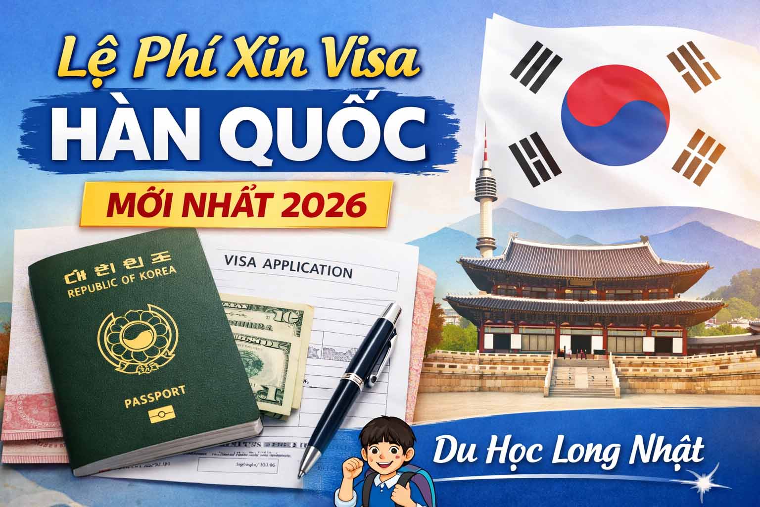 Lệ Phí Xin Visa Hàn Quốc Là Bao Nhiêu? Bảng Phí Mới Nhất 2026